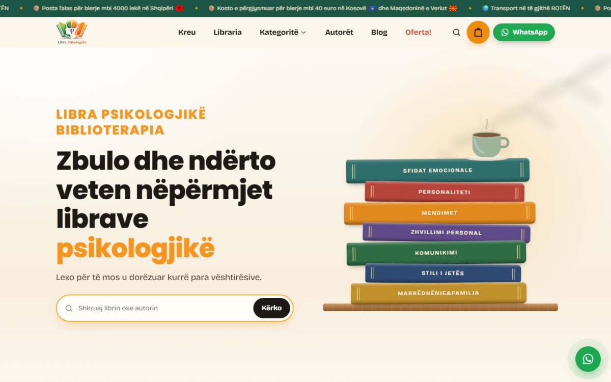 Pamje nga website-i Libra Psikologjikë