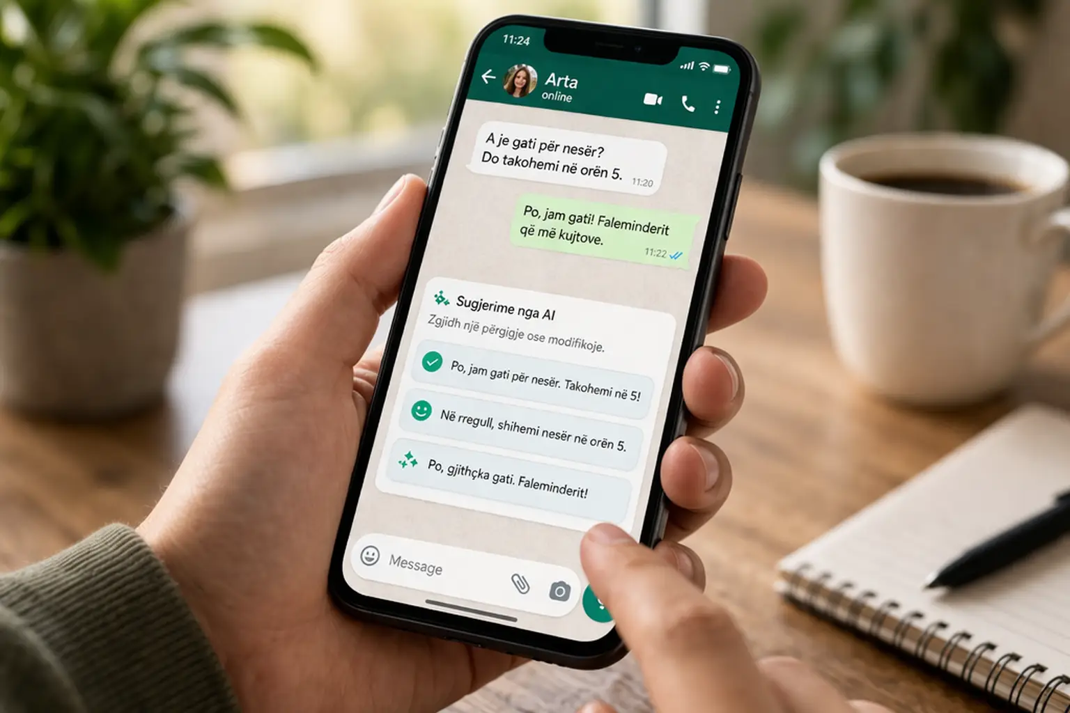 WhatsApp pergjigje automatike me AI